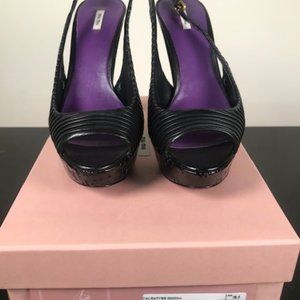 Mui Calzature Donna Leather Black Platform Heel